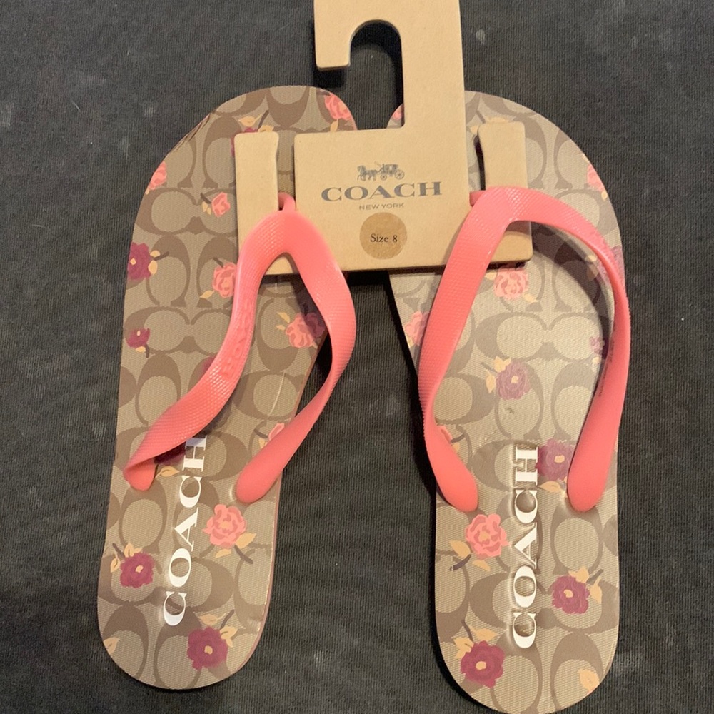 Brand New-Ladies coach flip flops